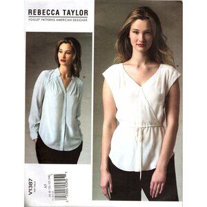Vogue V1387 Misses 14 to 22 Rebecca Taylor Drawstring Shirt Uncut Sewing Pattern